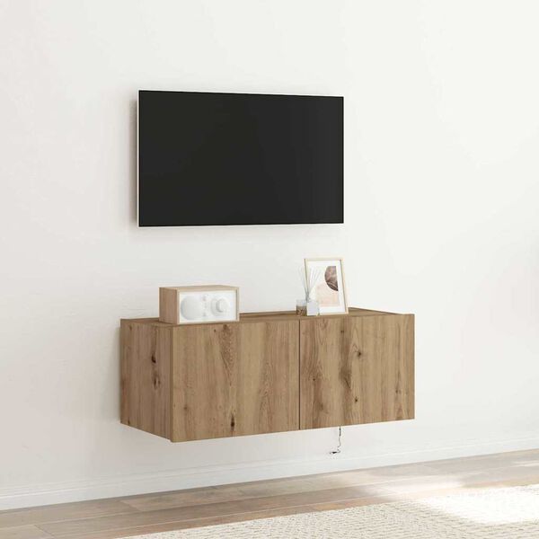 vidaXL TV wall cabinet Artisanový dub 80 x 35 x 31 cm kompozitní dřevo