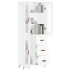 vidaXL Skř&iacute;ň highboard b&iacute;l&aacute; 69,5 x 34 x 180 cm kompozitn&iacute; dřevo