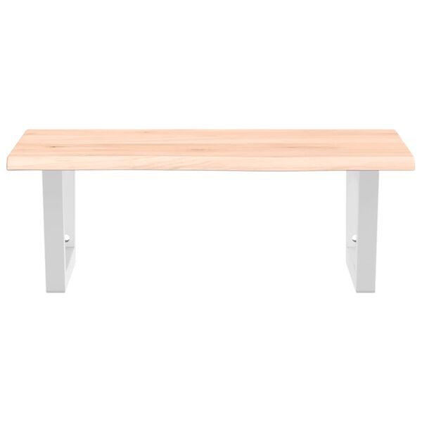 vidaXL Deska pod umyvadlo n&aacute;stěnn&aacute; ocel a masivn&iacute; dubov&eacute; dřevo