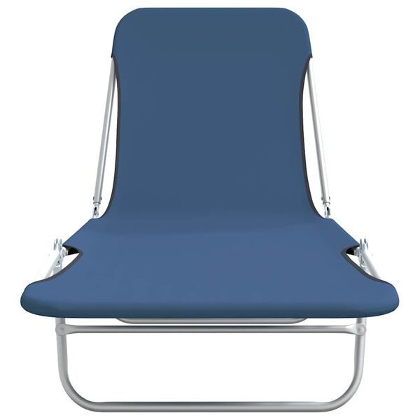 vidaXL Skládací zahradní lehátka 2 ks ocel a látka modrá