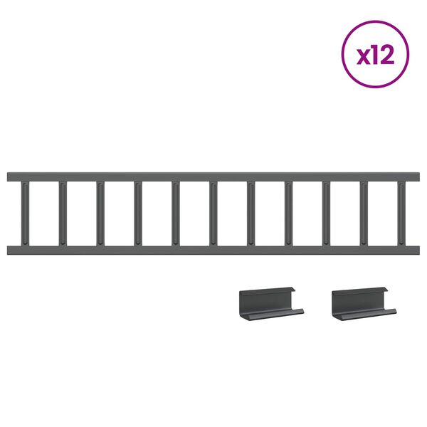 vidaXL Stře&scaron;n&iacute; z&aacute;chytn&iacute;k sněhu Antracit 1200 x 2,5 x 20 cm Ocel