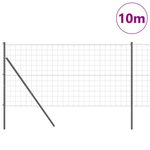 vidaXL Plot s sloupkem &Scaron;ed&aacute; 1,2 x 10 m Ocel
