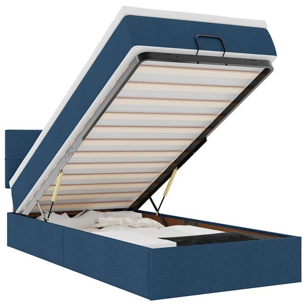 vidaXL Osmansk&aacute; postel s matrac&iacute; & LED modr&aacute; 100x200 cm l&aacute;tka