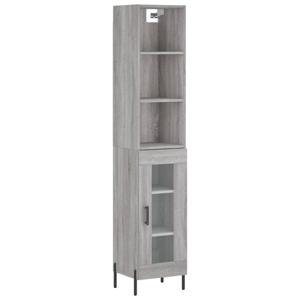 vidaXL Skř&iacute;ň highboard &scaron;ed&aacute; sonoma 34,5 x 34 x 180 cm kompozitn&iacute; dřevo