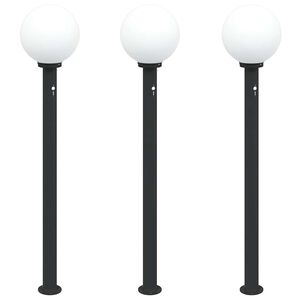 vidaXL Sloupkov&aacute; světla se senzorem 3 ks 120 cm čern&aacute; IP44