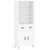 vidaXL Skř&iacute;ň highboard b&iacute;l&aacute; 69,5 x 34 x 180 cm kompozitn&iacute; dřevo