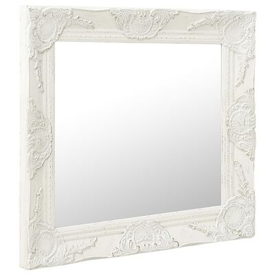 vidaXL Nástěnné zrcadlo barokní styl 50 x 50 cm bílé