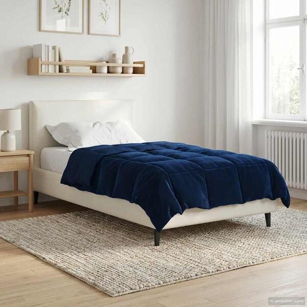 vidaXL Celoročn&iacute; přikr&yacute;vka Tmavě modr&aacute; 155 x 220 cm Mikrovl&aacute;kno