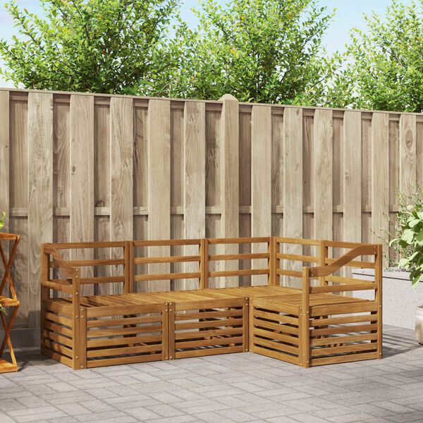 vidaXL Sedac&iacute; soupravy 4 pcs Př&iacute;rodn&iacute; Masivn&iacute; ak&aacute;tov&eacute; dřevo