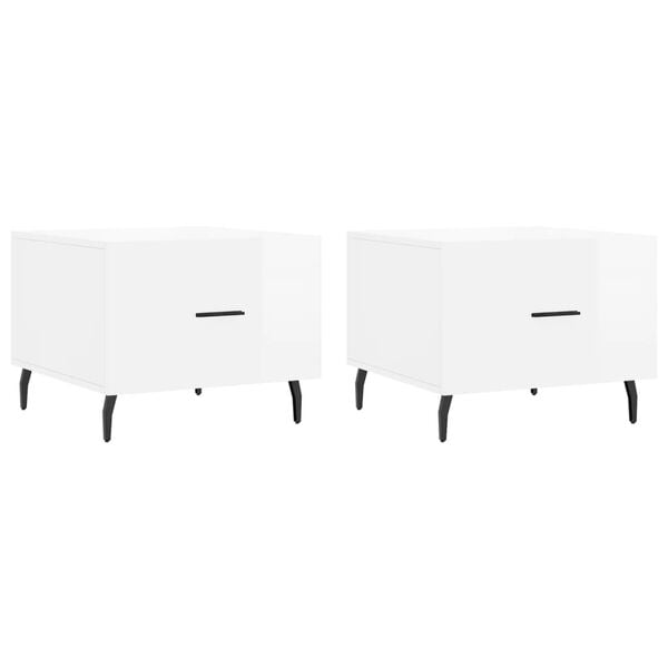 vidaXL Konferenčn&iacute; stolky 2 ks leskl&eacute; b&iacute;l&eacute; 50x50x40cm kompozitn&iacute; dřevo