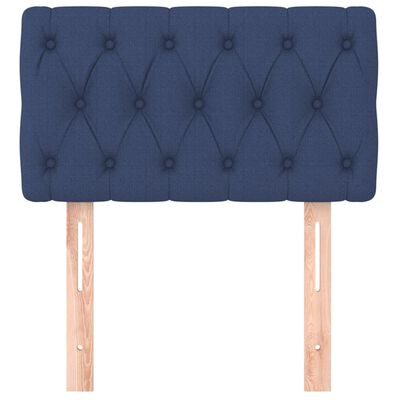 vidaXL Čelo postele modré 80 x 7 x 78/88 cm textil