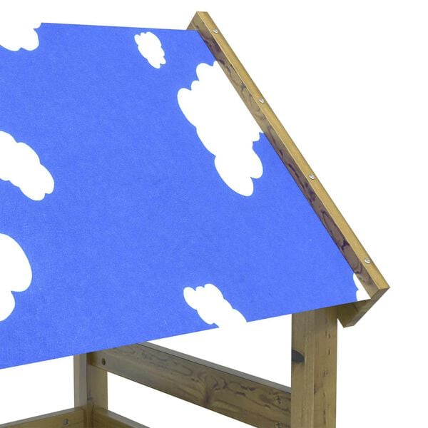 vidaXL Hern&iacute; věž Hněd&aacute; 110,5 x 52,5 x 215cm Pevn&eacute; impregnovan&eacute; dřevo