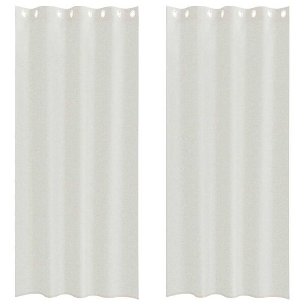 vidaXL Voile Z&aacute;clona se z&aacute;clonami 2 pcs Kr&eacute;mov&aacute; 225 x 140 cm Polyester