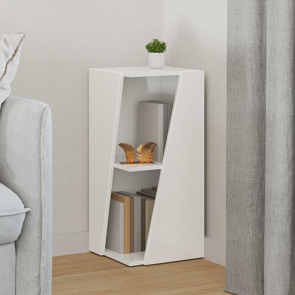 vidaXL Bočn&iacute; police Vysoce leskl&aacute; b&iacute;l&aacute; 33 x 32 x 70,5 cm