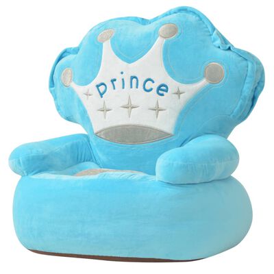 vidaXL Plyšové dětské křeslo Prince modré