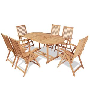 vidaXL 7d&iacute;ln&yacute; zahradn&iacute; j&iacute;deln&iacute; set skl&aacute;dac&iacute; židle masivn&iacute; teak
