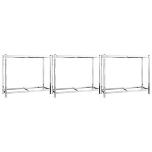 vidaXL 2patrov&eacute; reg&aacute;ly na pneumatiky 3 ks stř&iacute;brn&eacute; 110x40x110 cm ocel