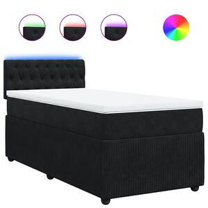 vidaXL Box spring postel s matrac&iacute; čern&aacute; 80 x 200 cm samet