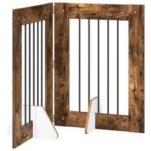 vidaXL Skl&aacute;dac&iacute; ps&iacute; br&aacute;na se stojany 2 pcs Kouřov&yacute; dub 120,5 cm