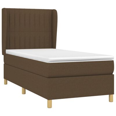 vidaXL Box spring postel s matrací tmavě hnědá 80x200 cm textil