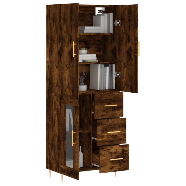 vidaXL Skř&iacute;ň highboard kouřov&yacute; dub 69,5 x 34 x 180 cm kompozitn&iacute; dřevo
