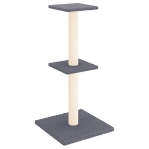 vidaXL &Scaron;krabadlo pro kočky se sisalov&yacute;mi sloupky tmavě &scaron;ed&eacute; 73 cm