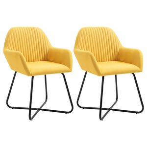 vidaXL J&iacute;deln&iacute; židle 2 ks žlut&eacute; textil