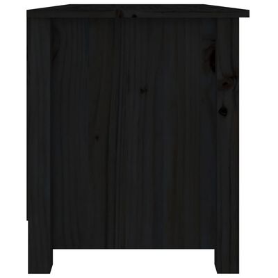 vidaXL Lavice s botníkem černá 70 x 38 x 45,5 cm masivní borovice