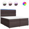 vidaXL Box spring postel s matrac&iacute; tmavě hněd&aacute; 200x200 cm textil