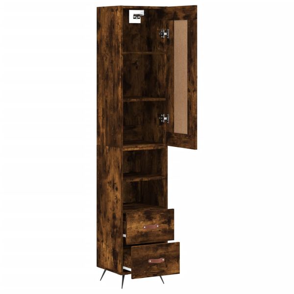 vidaXL Skř&iacute;ň highboard kouřov&yacute; dub 34,5 x 34 x 180 cm kompozitn&iacute; dřevo
