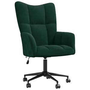 vidaXL Relaxačn&iacute; křeslo tmavě zelen&eacute; samet