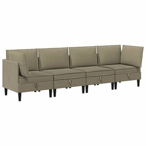 vidaXL Sada n&aacute;bytku do ob&yacute;vac&iacute;ho pokoje 4 ks Khaki Textil