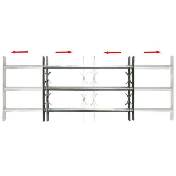 Nastavitelná bezpečnostní okenní mříž se 3 příčkami 700–1050 mm