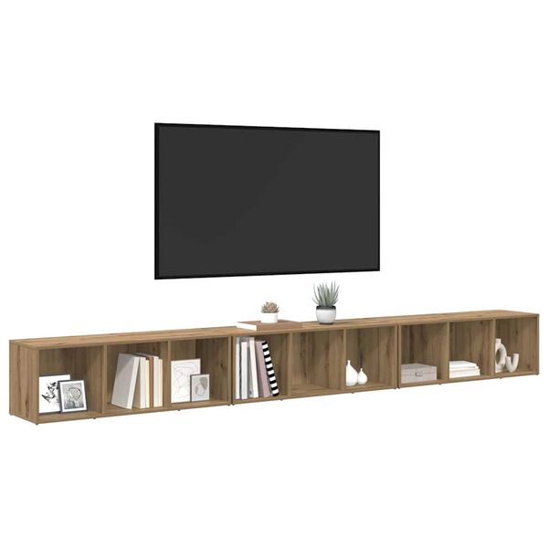 vidaXL Sestava TV skř&iacute;něk 3 pcs Artisanov&yacute; dub 37 x 35 x 107 cm