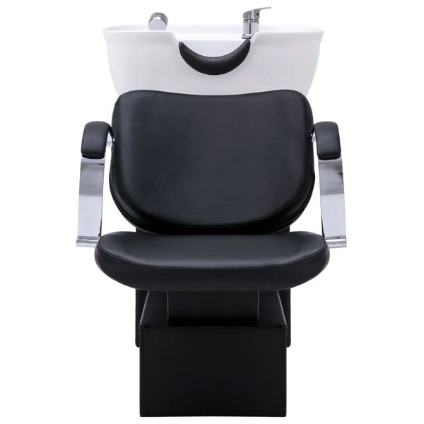 vidaXL Kadeřnick&yacute; myc&iacute; box s křeslem uměl&aacute; kůže