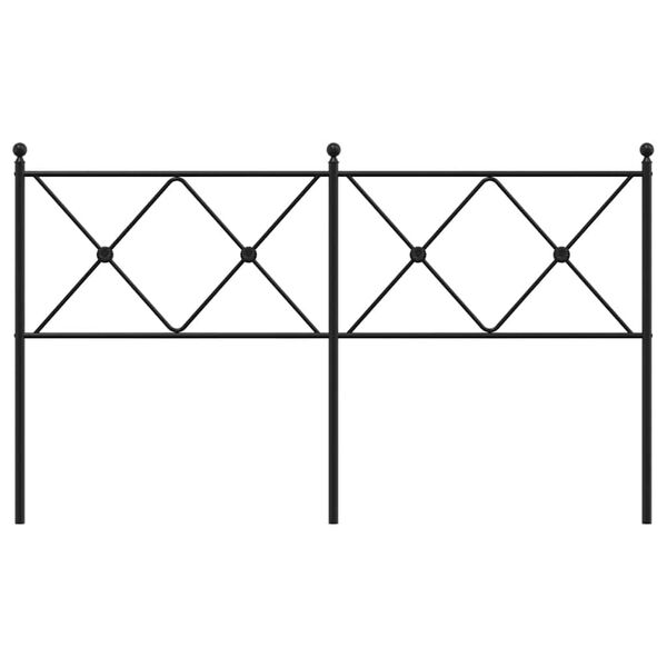 vidaXL Kovov&eacute; n&aacute;hradn&iacute; čelo postele čern&eacute; 160 cm