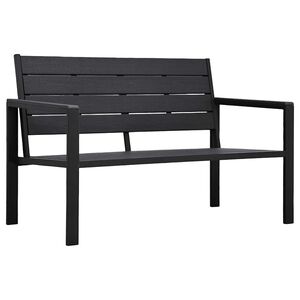vidaXL Zahradn&iacute; lavice 120 cm HDPE čern&aacute; dřevěn&yacute; vzhled