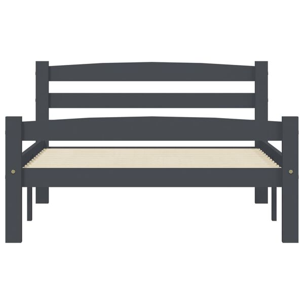 vidaXL R&aacute;m postele 2 z&aacute;suvky tmavě &scaron;ed&yacute; masivn&iacute; borovice 100 x 200 cm