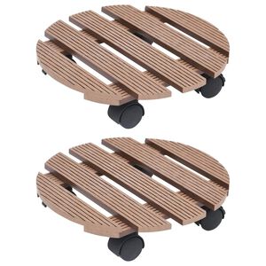 vidaXL Voz&iacute;ky pod květin&aacute;č 2 ks hněd&eacute; &Oslash; 30 x 7,5 cm WPC
