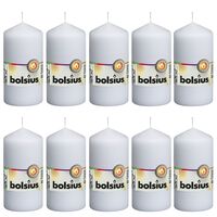 Bolsius Válcové svíčky 10 ks 120 x 58 mm bílé