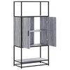 vidaXL Skříň highboard šedá sonoma 68x35x139cm kompozitní dřevo a kov