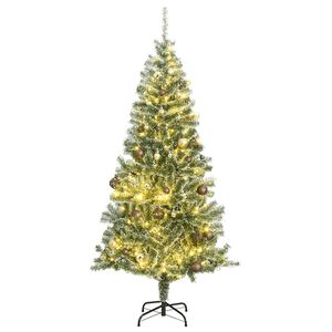 vidaXL Uměl&yacute; v&aacute;nočn&iacute; stromek s 300 LED a sadou koul&iacute; zasněžen&yacute; 210 cm