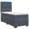 vidaXL Postel boxspring s matrac&iacute; s čelo Tmavě &scaron;ed&aacute; 80 x 200 cm Samet