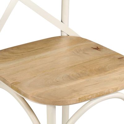 vidaXL Židle křížové opěradlo 2 ks bílé masivní mangovníkové dřevo
