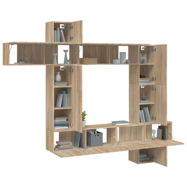 vidaXL 9d&iacute;ln&yacute; set TV skř&iacute;něk dub sonoma kompozitn&iacute; dřevo