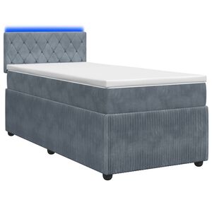 vidaXL Postel boxspring s matrac&iacute; s čelo Tmavě &scaron;ed&aacute; 80 x 200 cm Samet