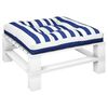 vidaXL Podu&scaron;ka na palety modr&eacute; a b&iacute;l&eacute; pruhy 70 x 70 x 12 cm textil