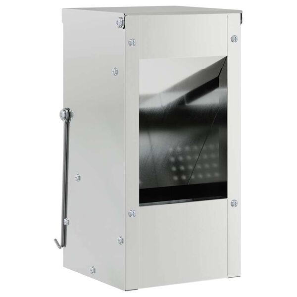 vidaXL Krmítko pro králíky Stříbrná 12,5 x 12,5 x 25 cm