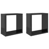 vidaXL N&aacute;stěnn&eacute; krychlov&eacute; police 2 ks &scaron;ed&eacute; vysok&yacute; lesk 30 x 15 x 30 cm
