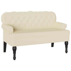 vidaXL Chesterfield lavice Krémová 119,5 x 64,5 x 75 cm Umělá kůže